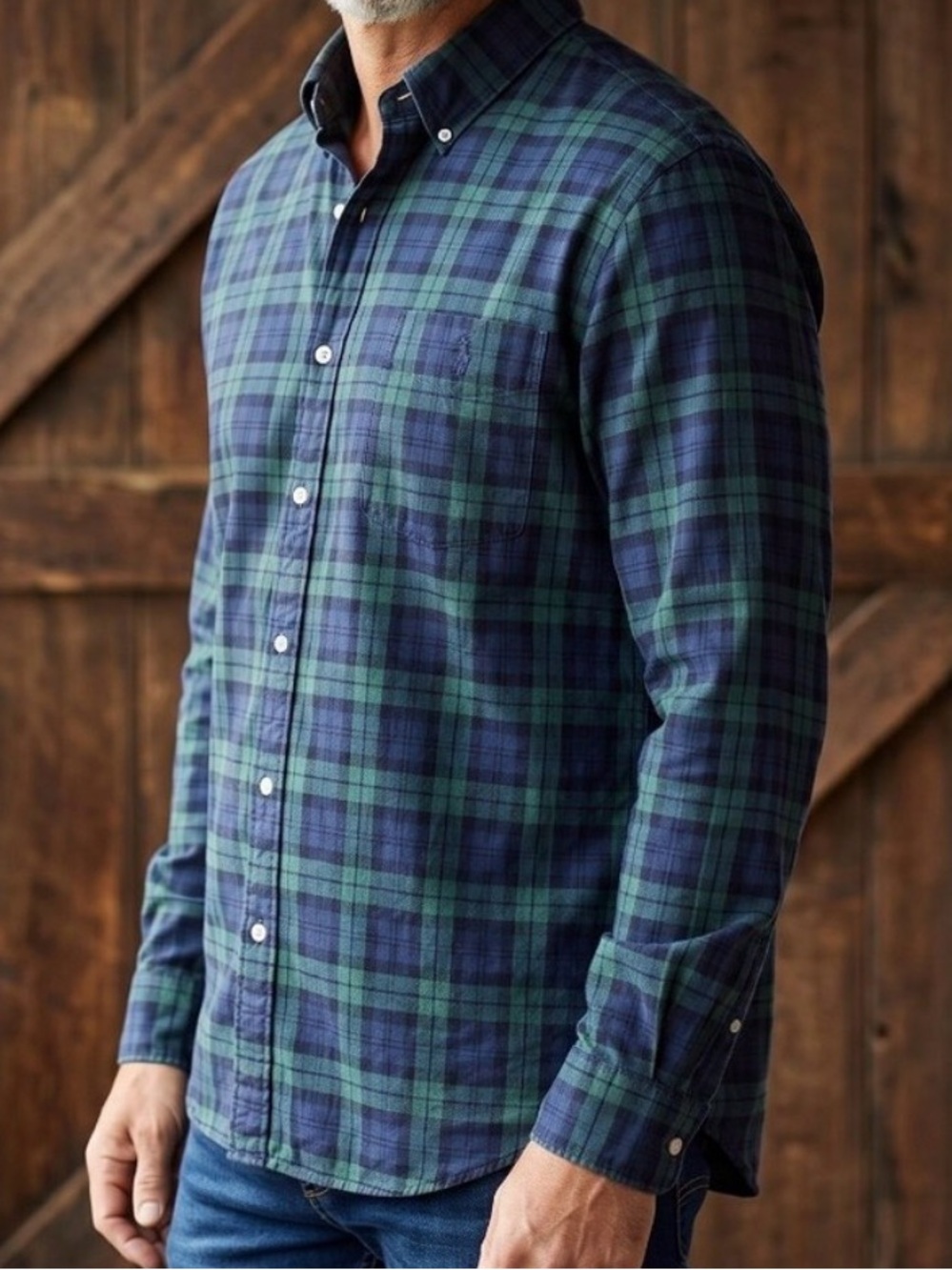 Polo by Ralph Lauren Blackwatch Tartan Plaid Navy Green Button-Down Shirt XL